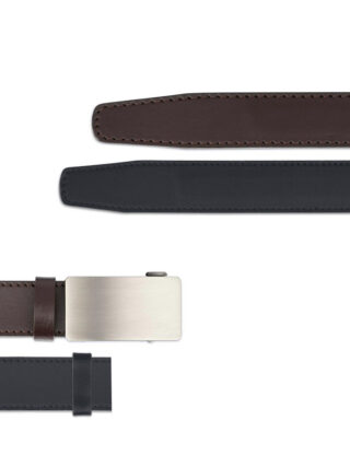 2x Kožený remeň + 1x automatická pracka, DOUBLE STRAP SET
