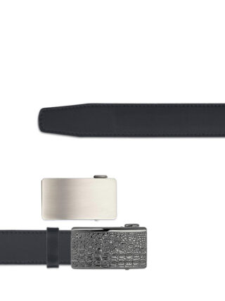 1x Kožený remeň + 2x automatická pracka, DOUBLE BUCKLE SET