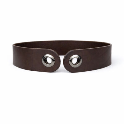 Dámsky úzky kožený opasok pre šatku – Tmavo hnedý, Ručná výroba na Slovensku