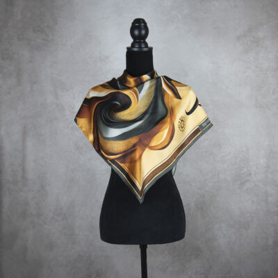 Hodvábna šatka KAMZÍK - SIVÝ, 90 x 90cm, Vyrobené na Slovensku