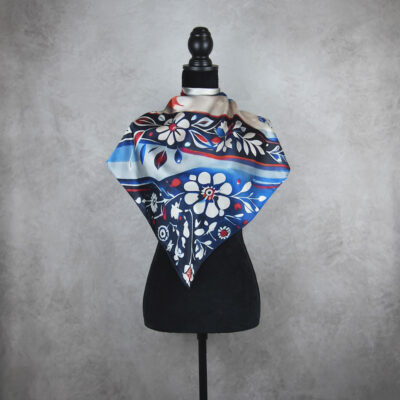 Hodvábna šatka SLOVENSKÁ VLAJKA, 90 x 90cm, Vyrobené na Slovensku