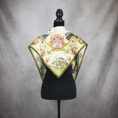 Hodvábna šatka SLOVENSKO - ZELENÁ, 90 x 90cm, Vyrobené na Slovensku