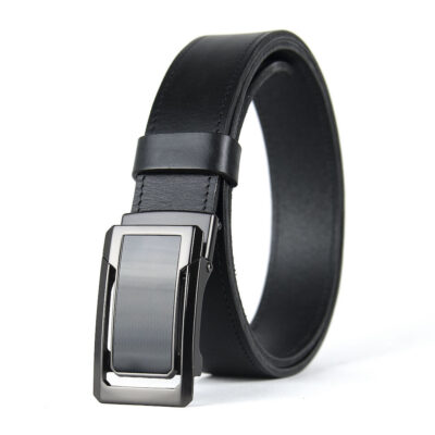 Kožený bezdierkový opasok s automatickou prackou