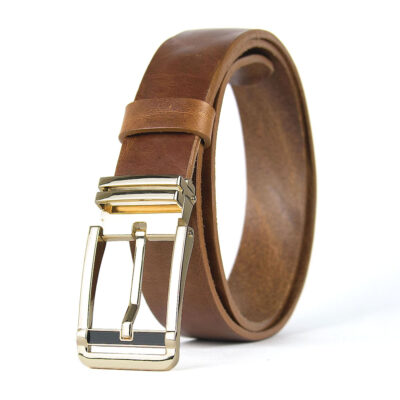 Kožený unisex opasok s dezénom IRON VEIL, šírka 3.3cm, Slovenská výroba