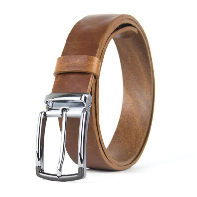 Kožený unisex opasok s dezénom SILVERLINE, šírka 3.3cm, Slovenská výroba