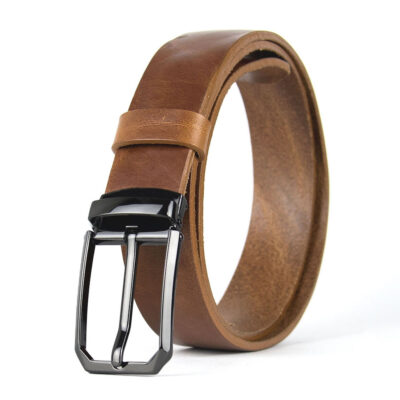 Kožený unisex opasok s dezénom PLATINUM, šírka 3.3cm, Slovenská výroba