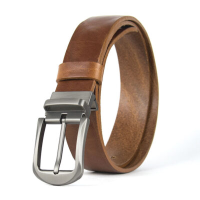 Kožený unisex opasok s dezénom STEEL NOVA, šírka 3.3cm, Slovenská výroba