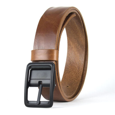 Kožený unisex opasok s dezénom BLACKFORGE, šírka 3.3cm, Slovenská výroba